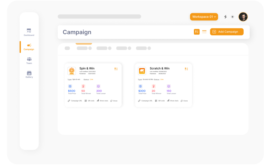 campaign track by gamifacation platform